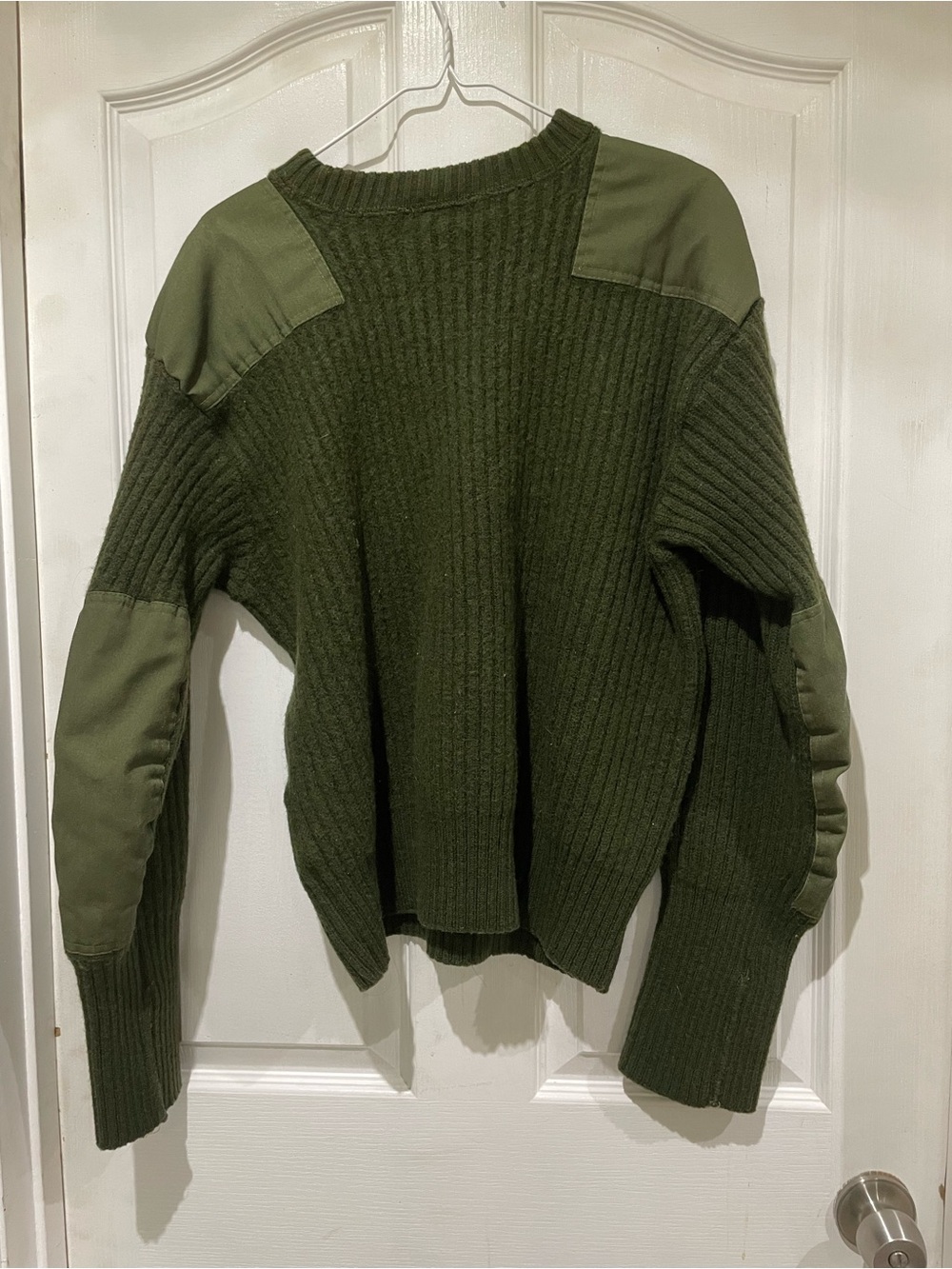 VINTAGE Rothoo by Jack Young Olive Green Ribbed Military-Style Cardigan Sweater